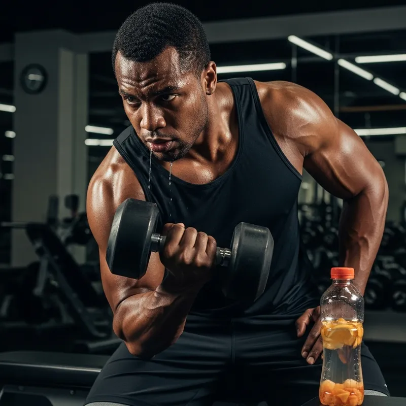 Determined Muscular African American Man Gym Workout Determined Muscular African American Man Gym Workout