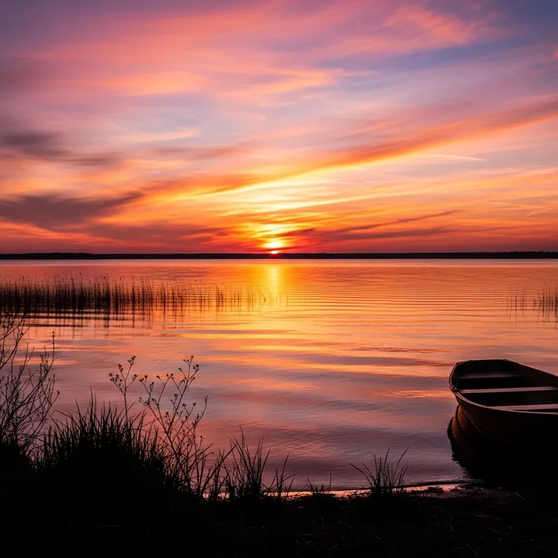 Tranquil Lake Sunset | Serene Watercolor Scene