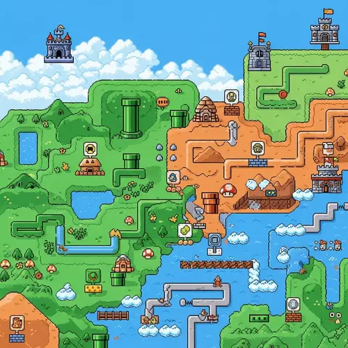 Vibrant Pixel Art Level Selector for Retro Games