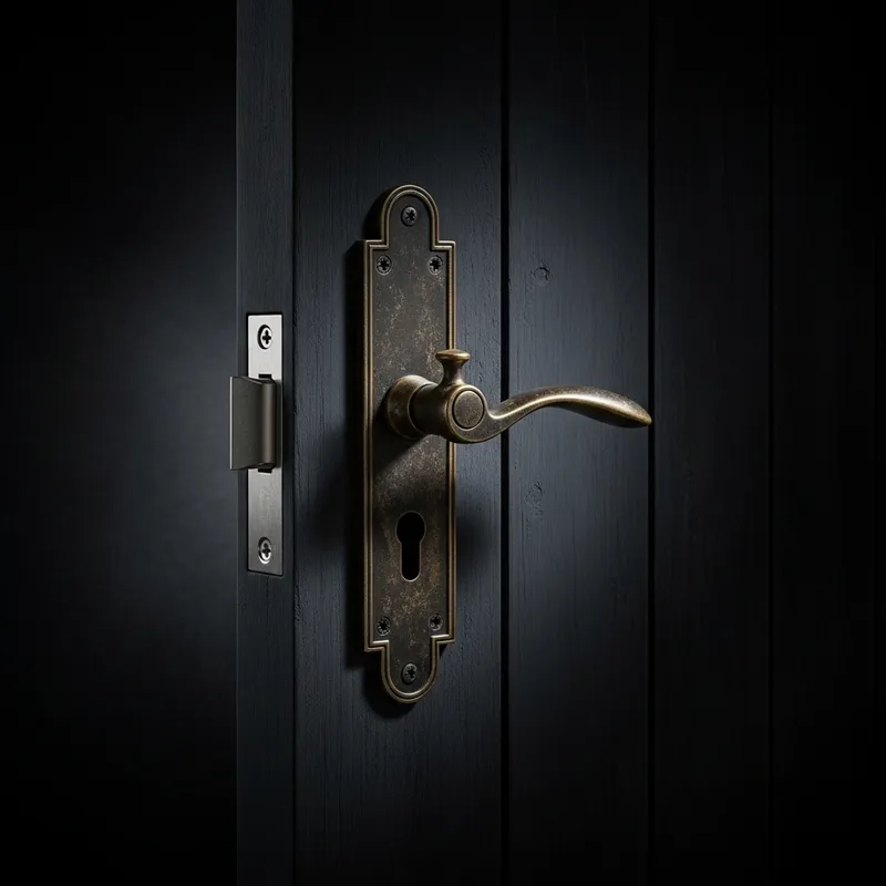 Dynamic Dark Stylish Background with Rustic Door Lever Showcase