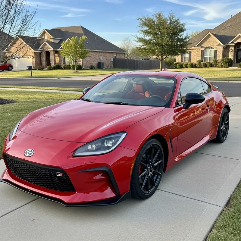 Sleek GR86 Toyota Car Shimmering in Red Paint