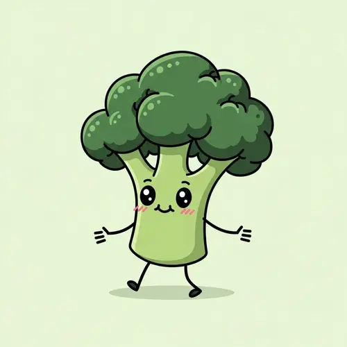 Cute Cartoon Broccoli Illustration