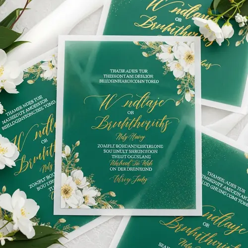 Elegant Emerald Wedding Invitations - Luxury Design