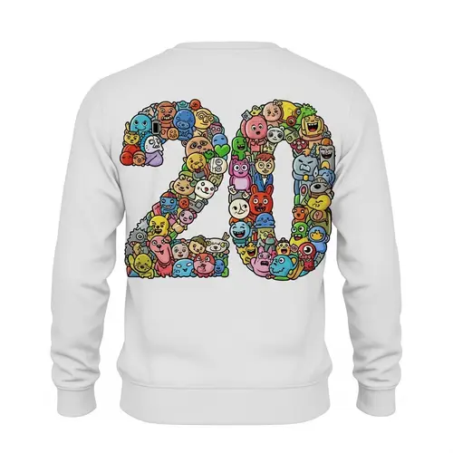 Whimsical Cartoon Number 20 Design