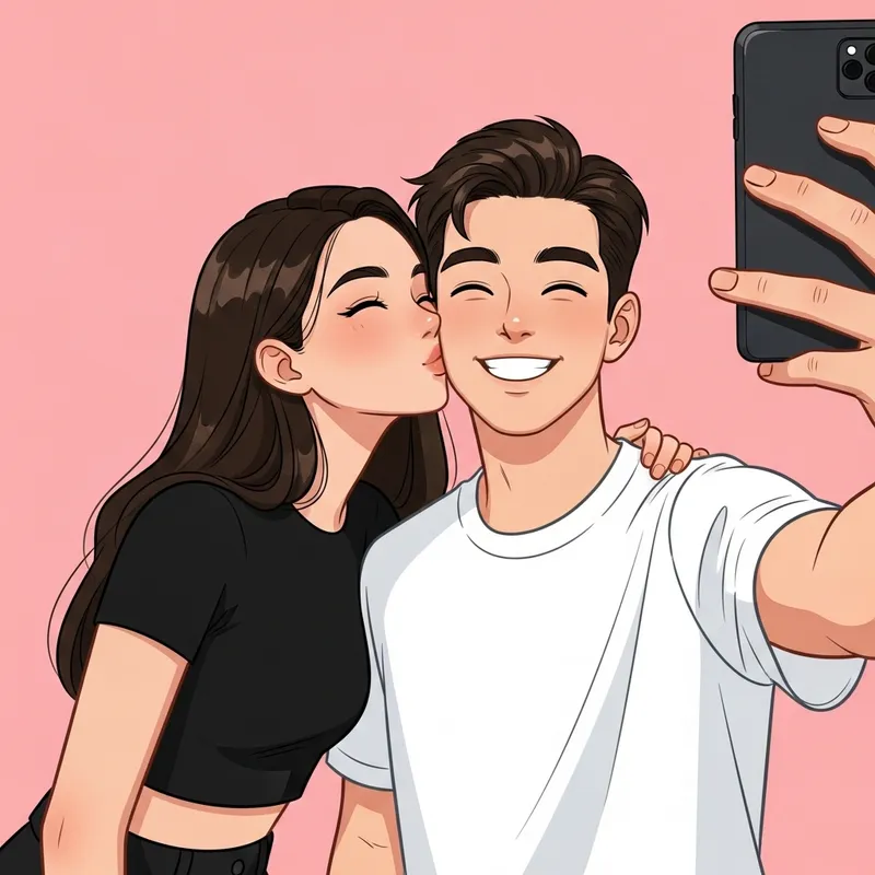 Cute Disney Pixar Couple Selfie | Romantic Animation Scene