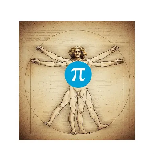 Pi Crypto Logo Inspired by Vitruvian Man | Artistic Interpretation