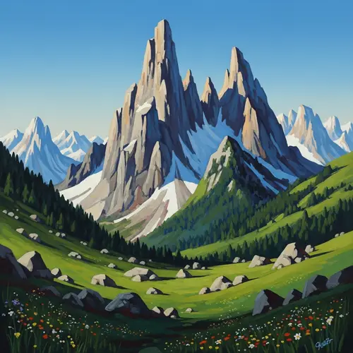 Abstract Mountain Landscape Art | Expressive Peaks & Valleys