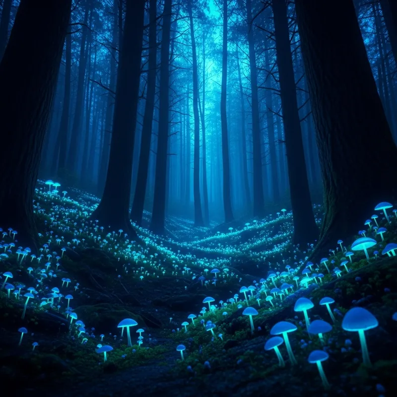 Enchanted Neon Forest Night | Surreal Dreamlike Fantasy Glow Enchanted Neon Forest Night | Surreal Dreamlike Fantasy Glow