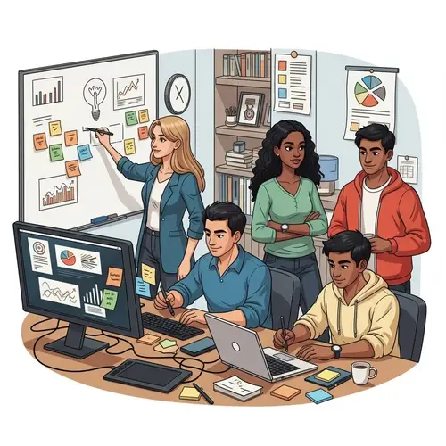 Tech Company Team Brainstorming for Campaign Launch