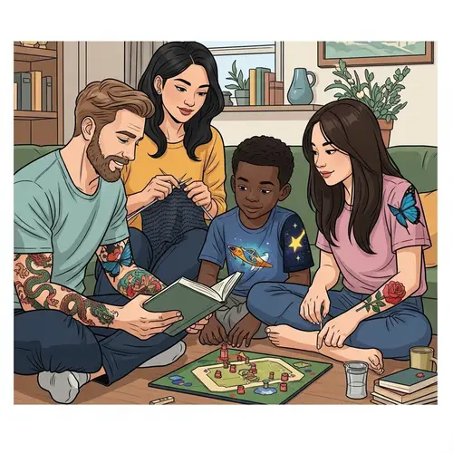 Family Tattoo Art: Multicultural Inked Family Portrait