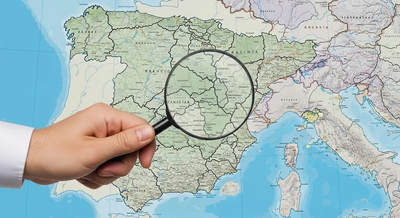 Geographical Precision: Magnified Spain Map with Perfect Borders