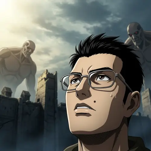 Japanese Animation Inspired Portrait of a 35-Year-Old Man