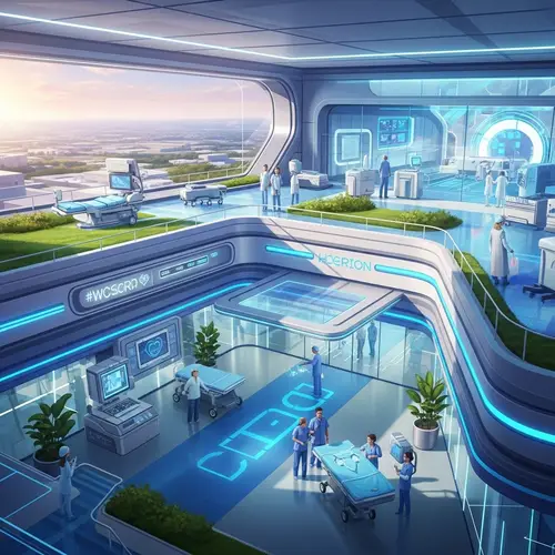 Futuristic Healthcare Facility Painting | Advanced Medical Technology
