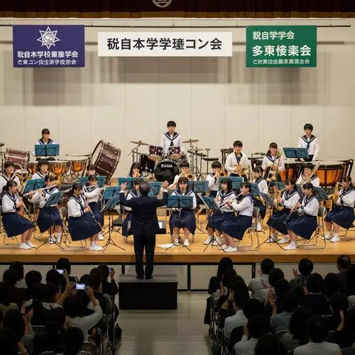 Japanese Middle School Band Concert - Energetic Performance