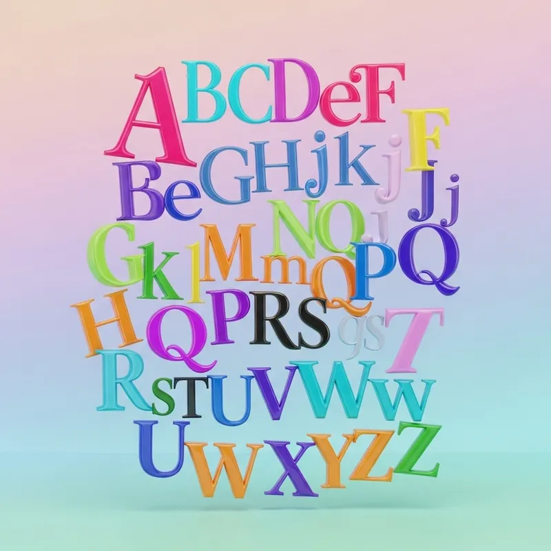 Vibrant 3D Letras: Colorful Alphabet Designs
