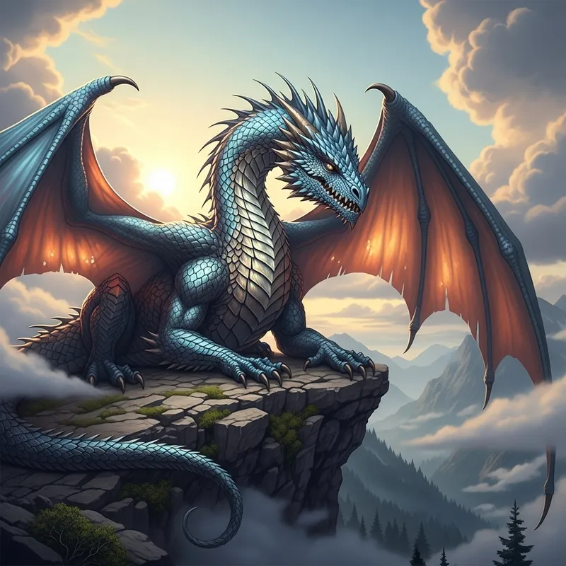 Magnificent Dragon: Shimmering Scales & Powerful Wings