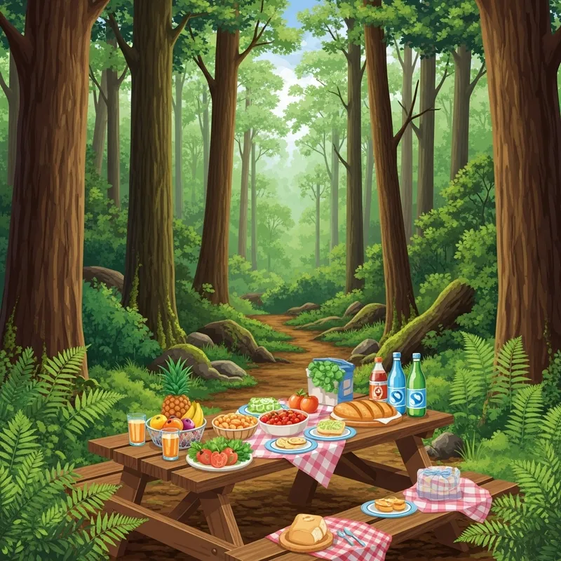 Forest Picnic Amidst Nature's Beauty