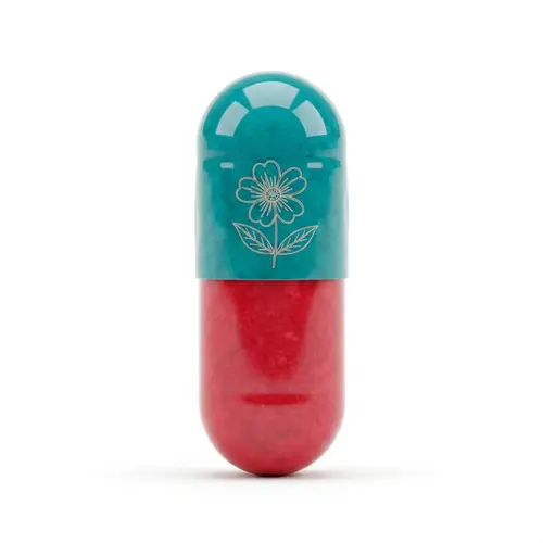 Colorful Gelatine Capsule with Flower Drawing | Pill Accessory