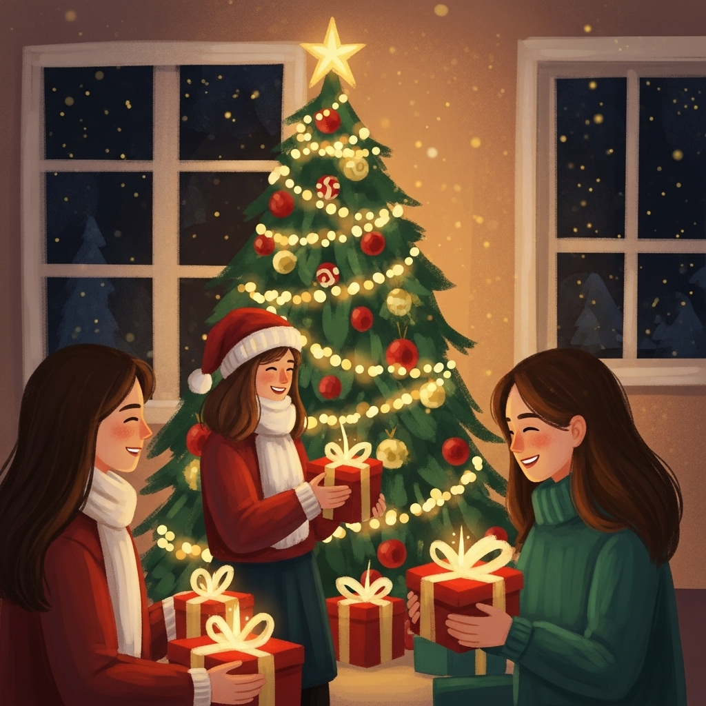 Capturing the Magic of Holiday Season with Cozy Christmas Tree and  Twinkling Lights | AI Art Generator | Easy-Peasy.AI, image size:1024x1024