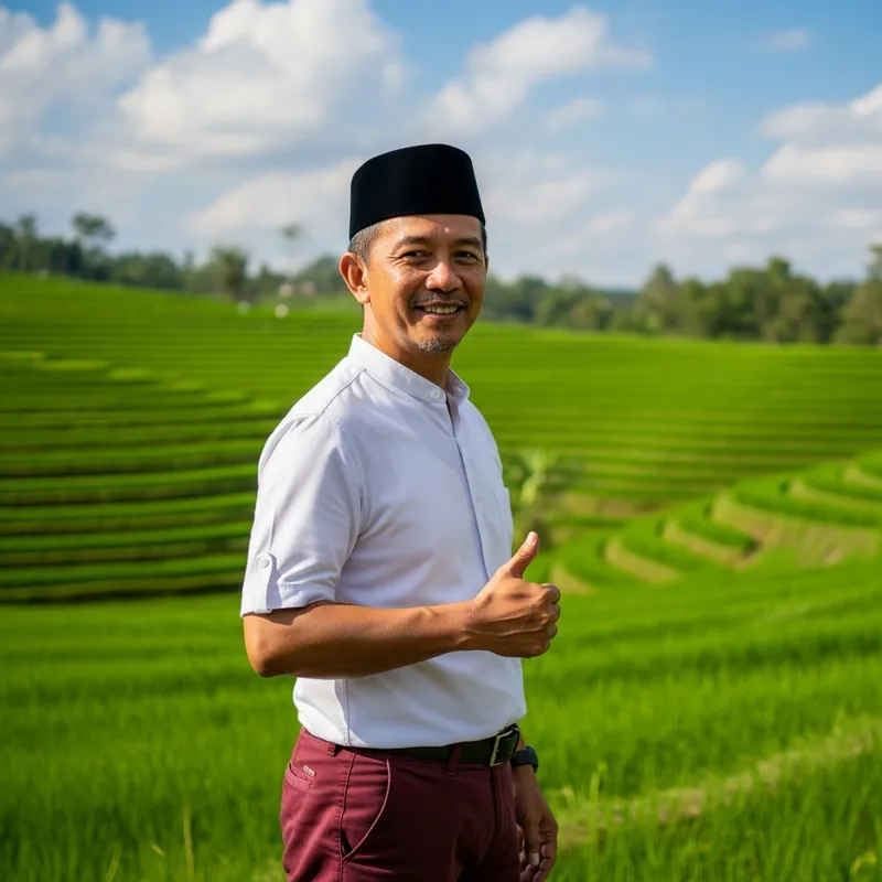 Jokowi | Friendly Asian Man in Traditional Indonesian Attire