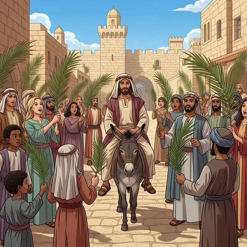 Palm Sunday: Biblical Event of Jesus Entering Jerusalem on Donkey