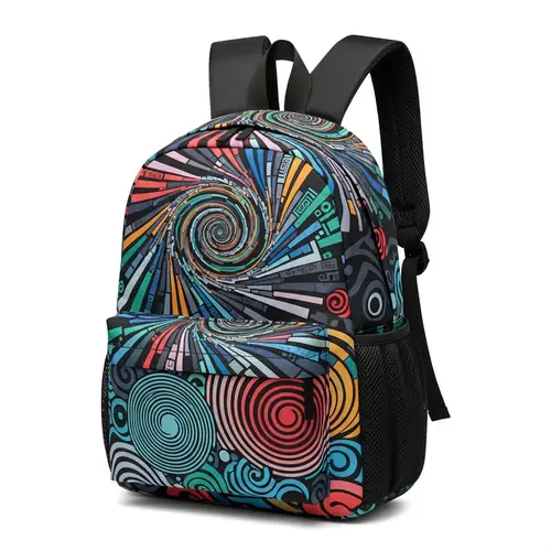 Stylish Teen Backpack with Abstract Graphic Design