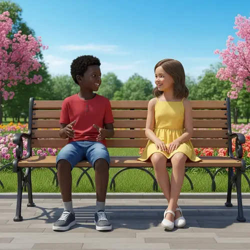 A Black Boy and a Pale Girl Share a Joyful Moment