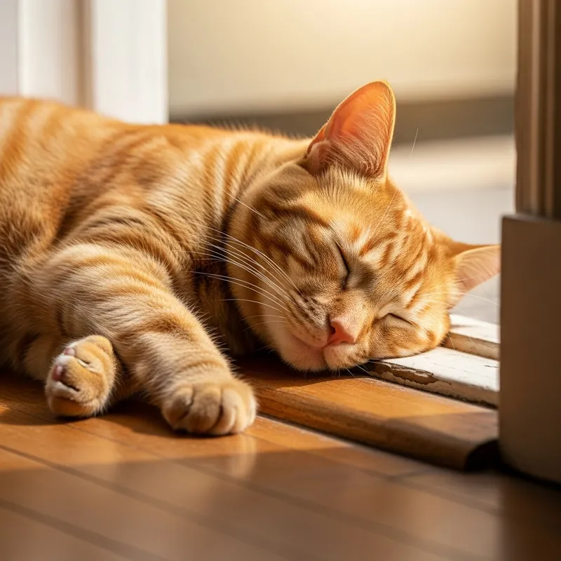 Professional Ginger Cat Photography | Realism & Aesthetics | Bedroom Entrance Scene