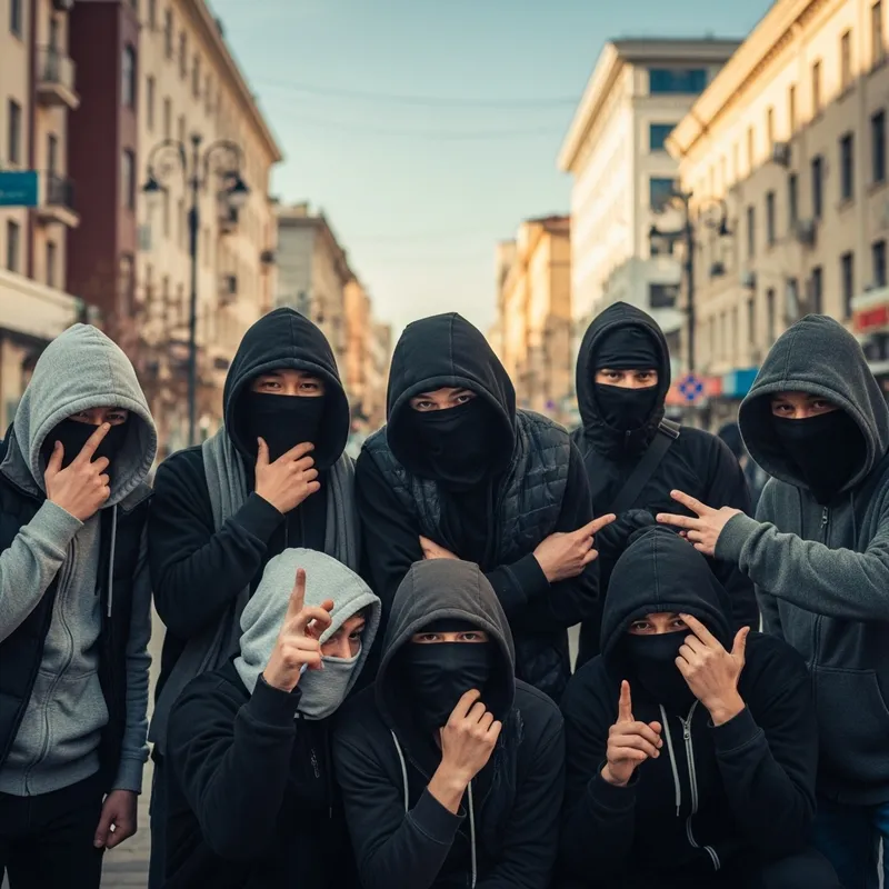 Young Drug Dealers in Kazakhstan | Street Scene with Hooded Youth