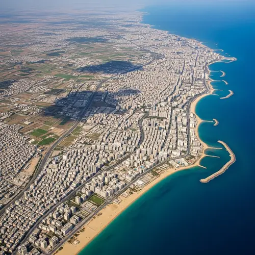 Aerial View of Gaza Strip | Urban Areas, Beaches & More