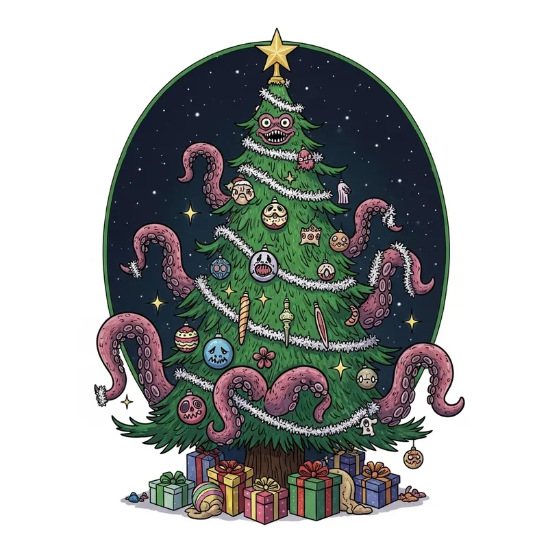 Crazy Monster Christmas Tree - Quirky Holiday Decor