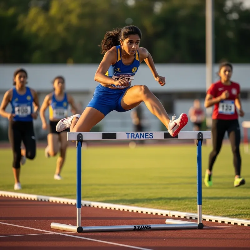 Dynamic Hurdler Leaping over Obstacle in Intense Competition