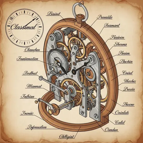 Antique Clockwork Mechanism Study | Intricate Gears & Springs