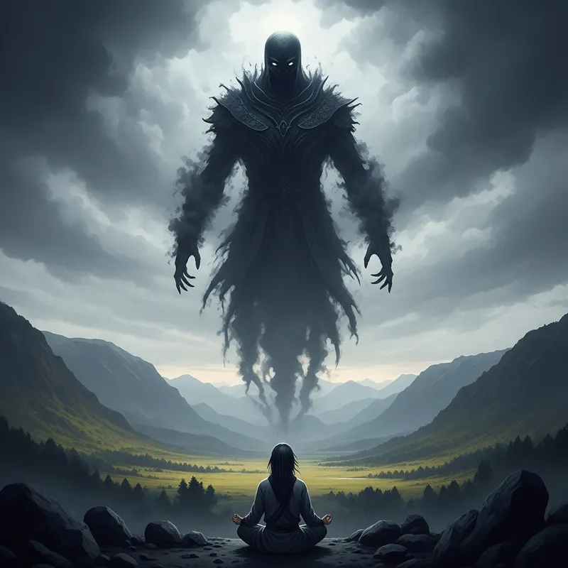 Dark Cloud Entity Descends Over Tranquil Valley Dark Cloud Entity Descends Over Tranquil Valley