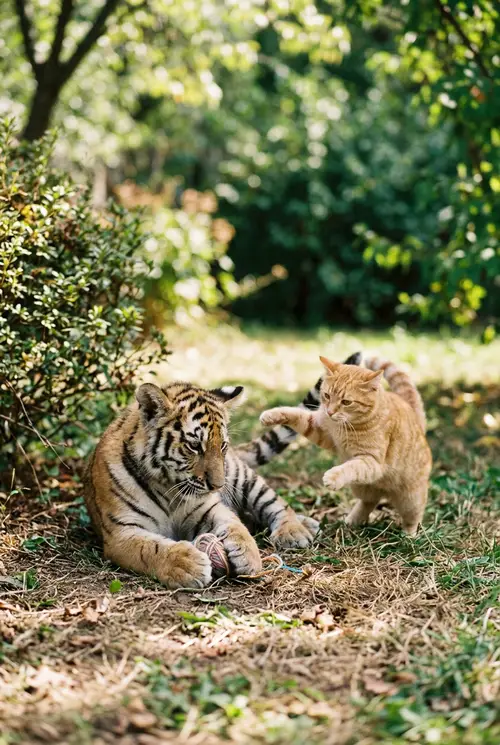 Tiger and Cat Playtime: A Unique Friendship