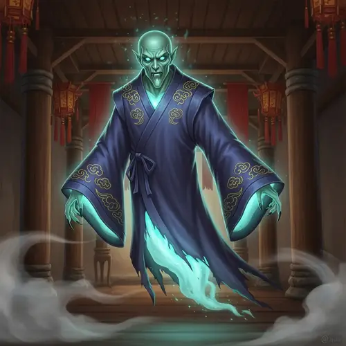 Asian Folklore Ghost Illustration | Ethereal and Menacing Phantom