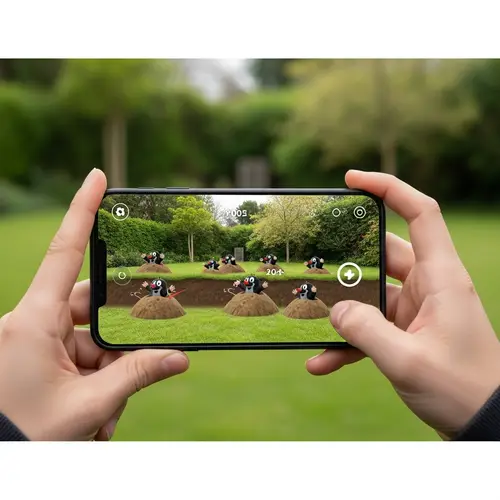 AR Mole Hunting Game in Virtual Reality Garden