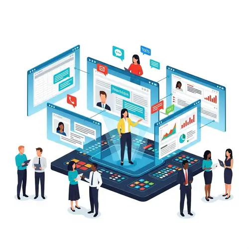 Futuristic Project Management Platform Illustration