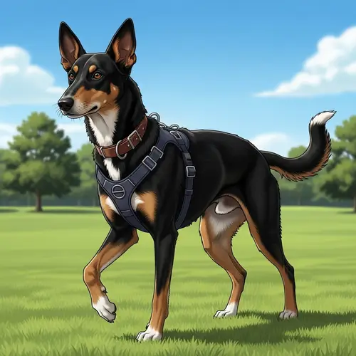 Loona the Heel Hound: Realistic Medium-Sized Black Dog