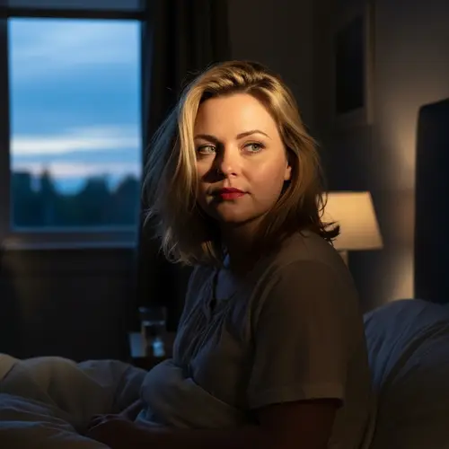 Blond Woman with Green Eyes Getting Up at 5:00 AM