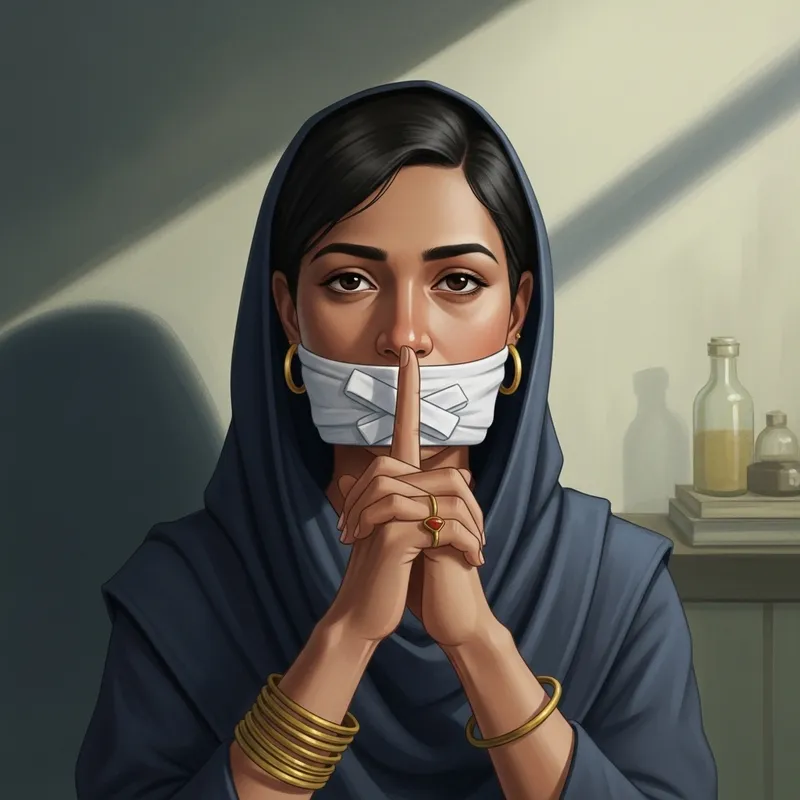 Silence: illustration of Deprivation of Voices & Communication Right