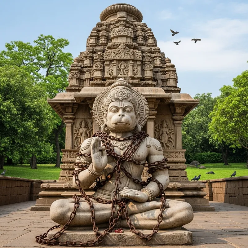 Tranquil Temple: Devotion in Chains