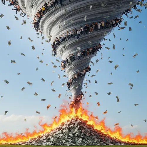 Surreal Transformation Scene | Ethnically Diverse Silhouettes in Whirlwind