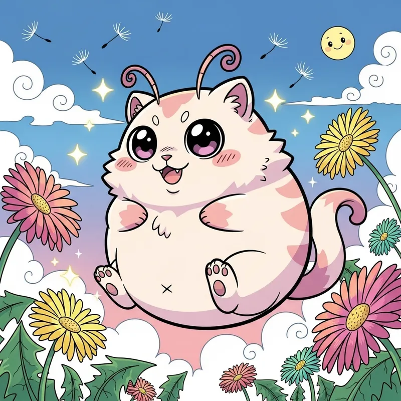 Playful Chiikawa Anime Character Illustration Playful Chiikawa Anime Character Illustration