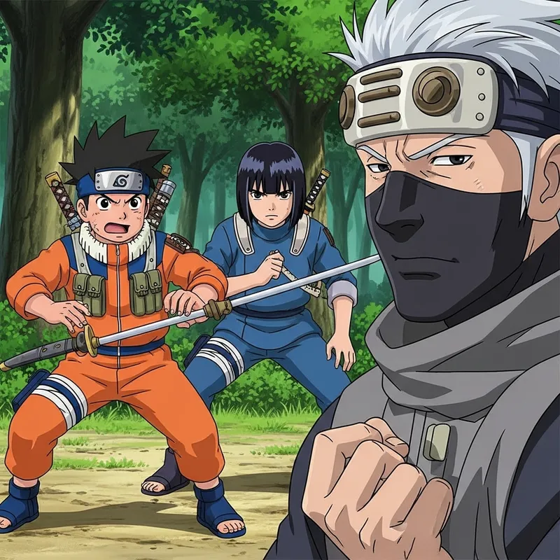 Naruto and Sasuke in Disney-Inspired Japanese Animation Scene