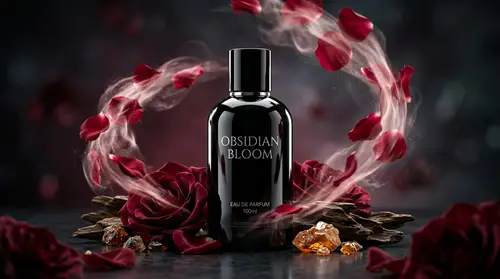 Obsidian Bloom: Premium Fragrance Ad