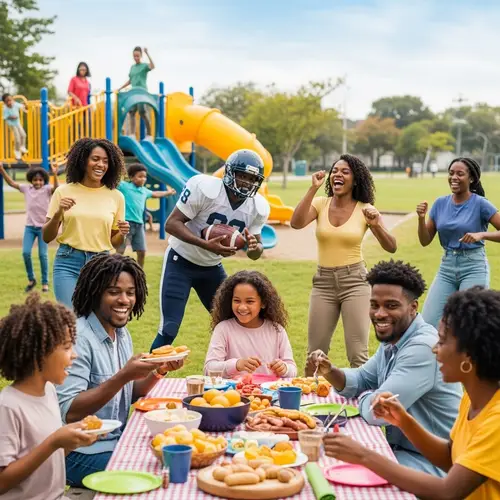 Joyful Black Family Party at Park | Lively Outdoor Celebration