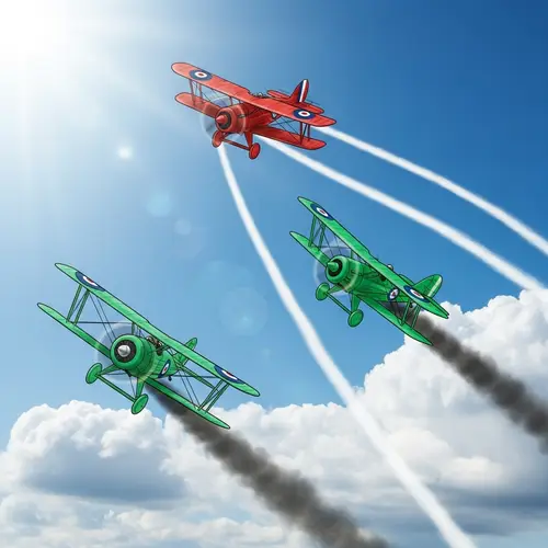 Thrilling WW1 Biplane Dogfight in Crystal Blue Sky