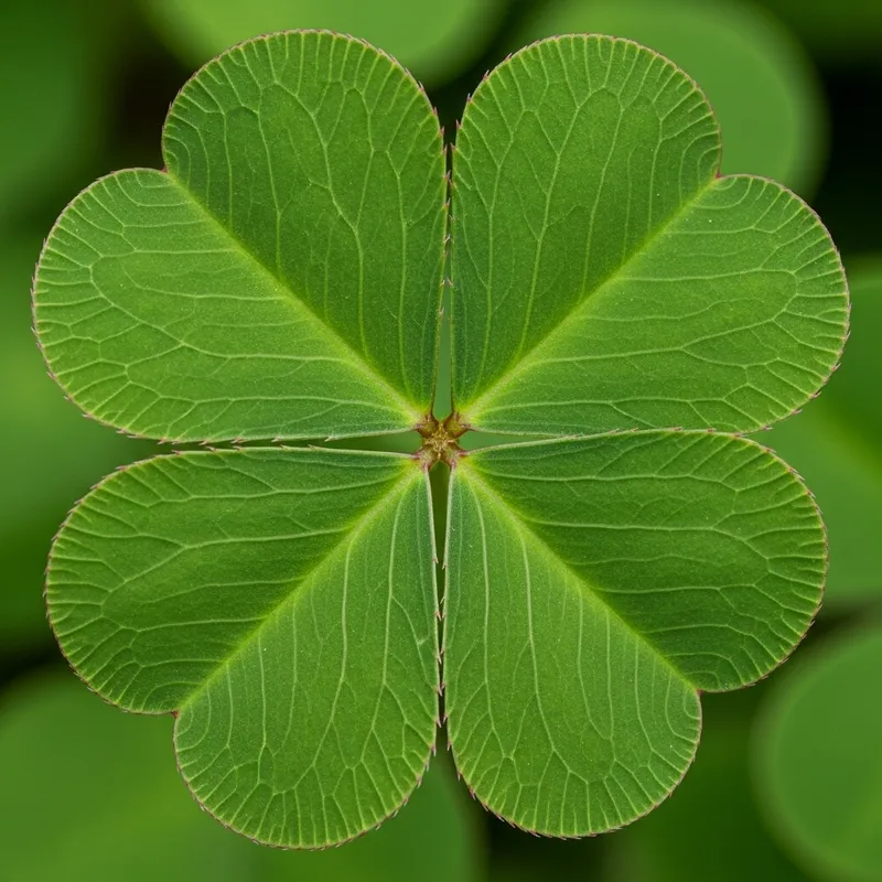 Vibrant Four-Leaf Clover Close-Up Image | Heart-Shaped Leaves