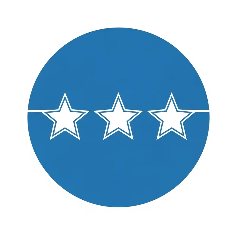 Bright White Stars Logo Design in Blue Circle
